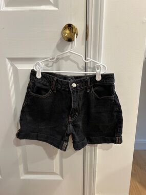 Black Kids XL (14) Denim Shorts - Casual cuffed Hem